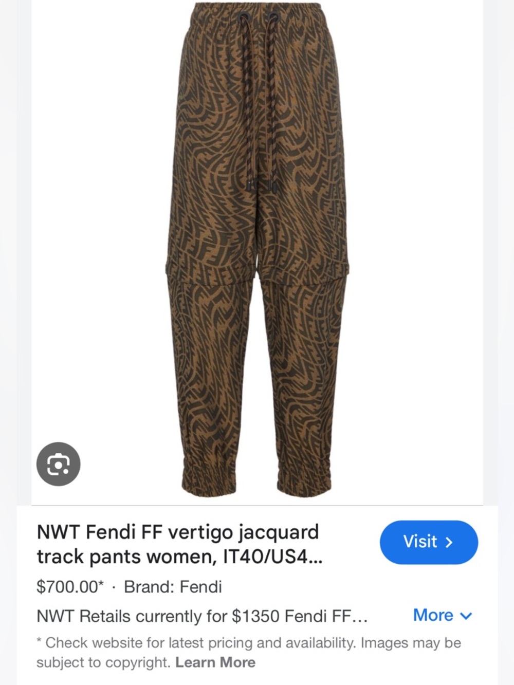 Fendi FF Vertigo jacquard Track Pants *faux* - Picture 6 of 6